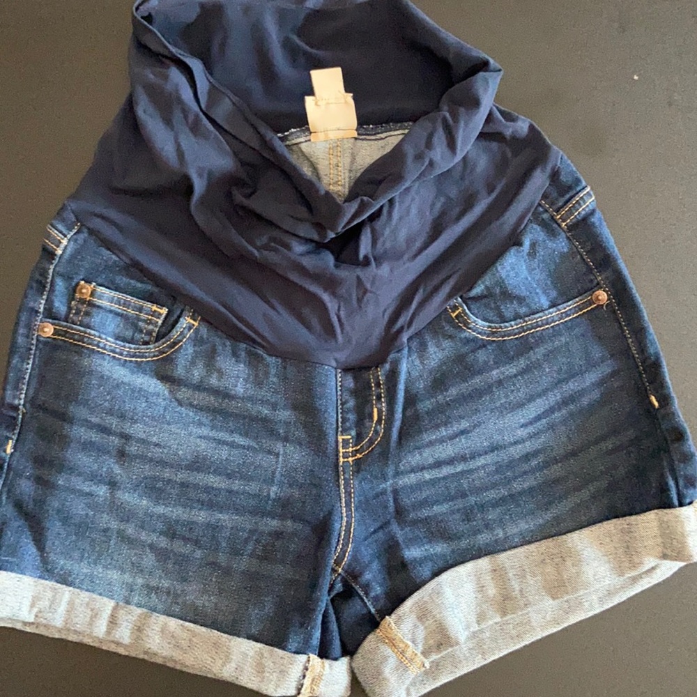 Jean maternity shorts